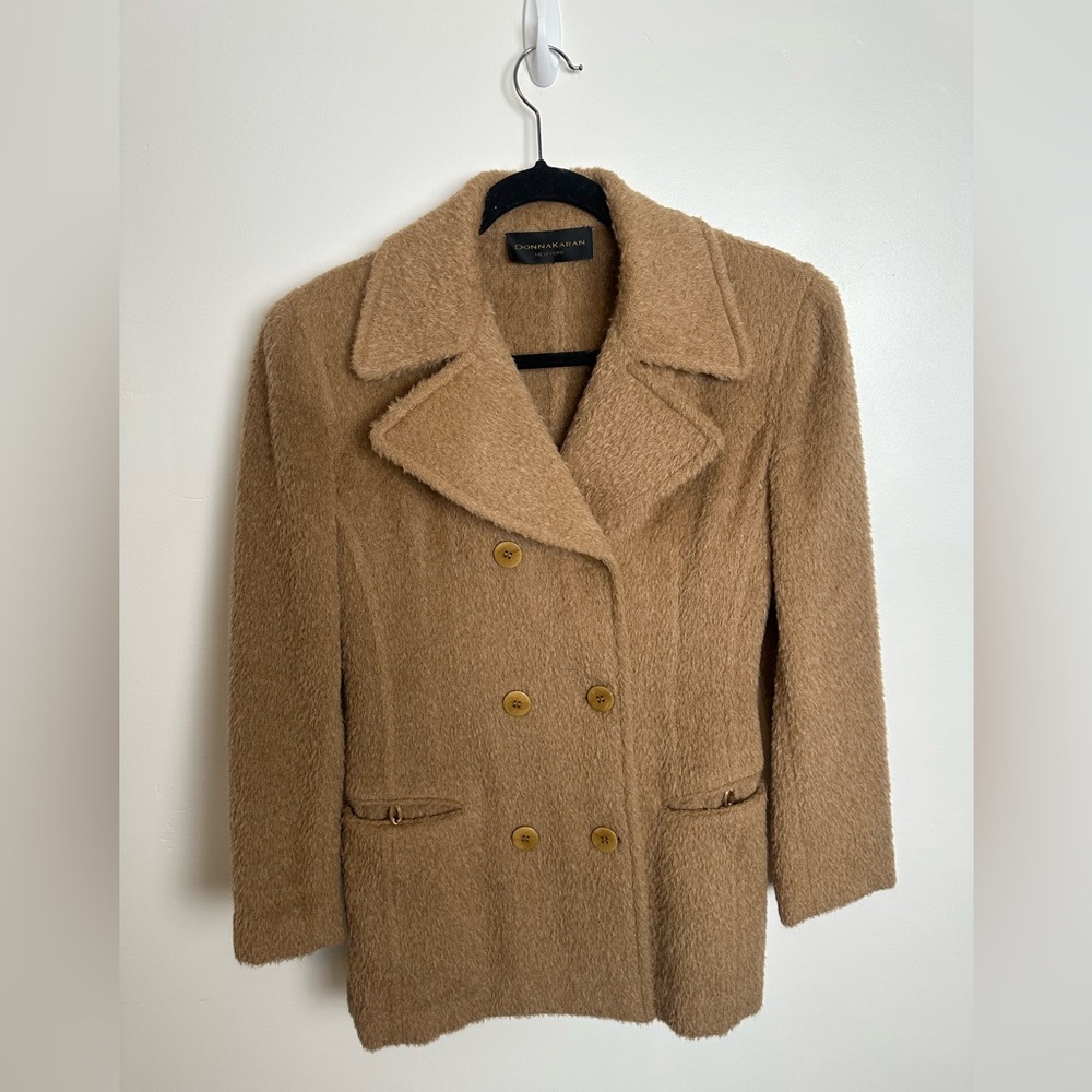 VINTAGE 1980’S ERA DONNA KARAN NEW YORK Wool Alpaca Brown Coat Size 6